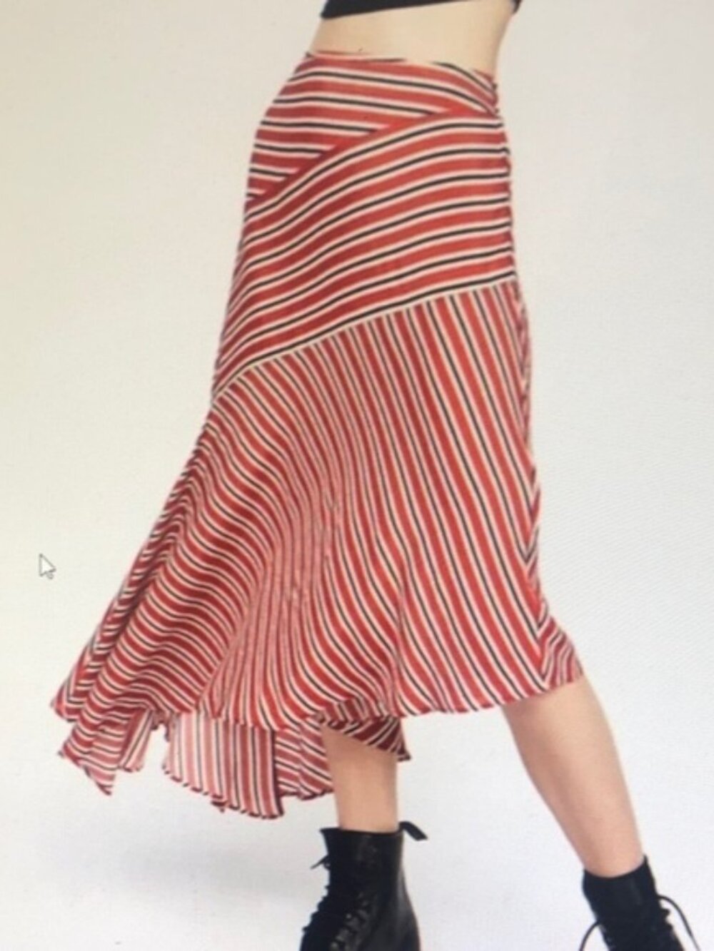 Striped Red and White Women's Skirt